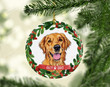 Personalized Golden Retriever Ornament, Golden Retriever Lover Ornament, Christmas Gift Ornament