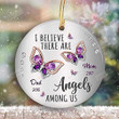 Purple Butterflies Memorial Personalized Circle Ornament Memorial Christmas Ornament Sympathy Ornament Gifts For Loss Of Loved Ones