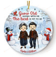 Personalized Grow Old Along With Me Christmas Ornament, The Best Is Yet To Be Ornament, Meaningful Wedding Anniversary Ornament For Husband Wife, Christmas Decoration Ceramic Ornament