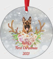 Personalized Baby's First Christmas German Shepherd Dog Ornament, Gifts For Dog Owners Ornament, Christmas Gift Ornament