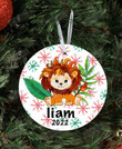 Personalized Lion Christmas Ornament, Gift For Lion Lovers Ornament, Christmas Gift Ornament