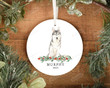 Personalized Siberian Husky Ornament, Dog Lover Ornament, Christmas Gift Ornament
