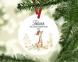 Personalized Giraffe Baby's Second Christmas Ornament, Giraffe Lover Gift Ornament, Christmas Keepsake Gift Ornament