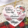 Personalized Butterfly Memorial Gifts I'M Not A Widow Ornament I'M A Wife To A Husband With Wings Ornament For Christmas Tree Decoration Ornament Loss Of Husband Gifts Ornament