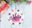 Personalized Pageant Queen Ornament Porcelain Ornament Crown Design Gifts for Pageant Girls Christmas Ornament Hanging Decoration Christmas Tree Ornament