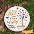Custom Memorial Ornament - Buterflies Hourse Those We Love Don't Go Aways Memorial Ornament Personalized Picture Ornament Customized Name & Photo Circle Heart Oval Star Christmas Ceramic Ornament