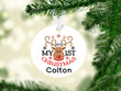 Personalized Baby's First Christmas Ornament, Gifts For Reindeer Lovers Ornament, Christmas Gift Ornament