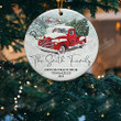 Personalized Custom Name Family Christmas Ornament Red Truck Ornament Window Hanging Accessories Keepsake Christmas Tree Decoration Gifts For Christmas Birthday Thanksgiving Gifts For Family Friends