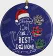 Personalized Merry Christmas To The Best Dog Mom Ornament, Gifts For Dog Owners Ornament, Christmas Gift Ornament