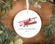 Personalized Red Plane First Christmas Ornament, Gift For Kids Ornament, Christmas Gift Ornament