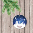 Personalized Denver Christmas 2022 Ornament, Santa And Reindeer Ornament, Christmas Gift Ornament