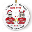 Personalized Custom Ceramic Ornament Lovely Lady Grumpy Old Man For Married Couples Gifts To Husband Wife Couple On Xmas Birthday Decoration For Christmas Tree