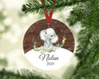 Personalized Elephant Baby Ornament, Elephant Lover Gift Ornament, Keepsake Gift For Baby Ornament