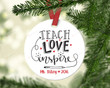 Personalized Teach Love Inspires Ornament, Gifts For Teacher Ornament, Christmas Gift Ornament