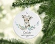 Personalized Reindeer Baby's First Christmas Ornament, Reindeer Lover Gift Ornament, Christmas Keepsake Gift Ornament, Keepsake Gift Ornament