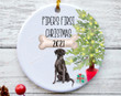 Personalized Black Lab Pet Ornaments First Christmas With My Black Lab Gifts For Dog Lovers Puppy's First Christmas Ceramic Xmas Ornament Hanging Decoration Xmas Tree Decor