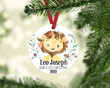 Personalized Baby First Christmas Ornament, Baby Lion Lovers Ornament, Christmas Gift Ornament