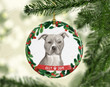 Personalized American Staffordshire Ornament, Dog Lover Ornament, Christmas Gift Ornament