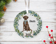 Personalized Chocolate Labrador Retriever Ornament, Dog Lover Ornament, Christmas Gift Ornament