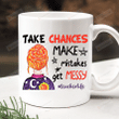 Take Chances Make Mistakes Get Messy Women Mug, Funny Teacher Coffee Cup, School Field Trip Gifts For Teacher Student