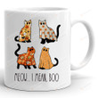 Meow I Mean Boo Mug, Funny Ghost Cat Mug, Halloween Mug Gifts For Cat Lovers, Spooky Season Mug, Cat Mug For Cat Dad Cat Mom