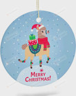 Llama Merry Christmas Ornament, Llama Lover Gift Ornament, Christmas Gift Ornament
