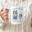 Parenting Is Trifficult Bluey Mugs, Funny Bingo Bluey Mugs, Bluey Bandit Dad Mugs, Gift For Dad, Matching Family Mug