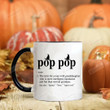 Hallo Pop Pop Definition Mug, Wizard Hat Halloween Mug Gifts For Grandpa Papa Pops From Grandkids, Funny Coffee Halloween Family Gifts