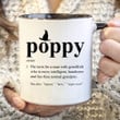 Hallo Poppy Definition Mug, Wizard Hat Halloween Mug Gifts For Grandpa Papa Pops From Grandkids, Funny Coffee Halloween Family Gifts