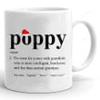 Poppy Definition Christmas Mug, Family Gifts For Grandpa Grandafather Grandad Pops From Grandkids On Christmas