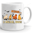 Halloween Cat Mug, Meow I Mean Boo Mug, Black Cat Mug, Halloween Gifts For Mom Dad Best Friends