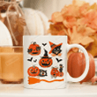 Black Cat Halloween Mug, Scary Pumkin Halloween Mug, Birthday Christmas Gifts For Mom Dad Best Friends