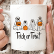 Halloween Ghost Dog Trick Or Treat Mug, Funny Gifts For Dog Lovers On Halloween, Halloween Dog Mug, Ghost Dog Mug, Spooky Season, Halloween Gifts