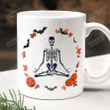 Skeleton Yoga Mug, Halloween Skeleton Mug, Meditation Halloween Mug, Halloween Gift For Mom Dad Best Friends