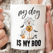 My Dog Is My Boo Coffee Mug, Halloween Ghost Dog Mug, Spooky Dog Mug, Spooky Pumpkin Mug