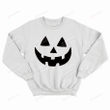 Smiling Pumpkin Face Sweatshirt, Cute Pumpkin Face Crewneck, Halloween Gifts For Women
