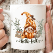 Hello Fall Gnome Pumpkin Mug, Gnome Pumpkin Coffee Mug, Fall Pumpkin Mug, Autumnmug, Fall Gifts