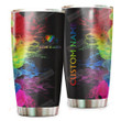 Personalized Love Is Love Rainbow Heartbeats Steel Tumbler 20oz Tumbler To Lgbt