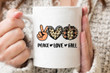 Peace Love Fall Halloween Coffee Mug, Fall Sublimation Mug, Halloween Pumpkin Mug, Fall Season Mug