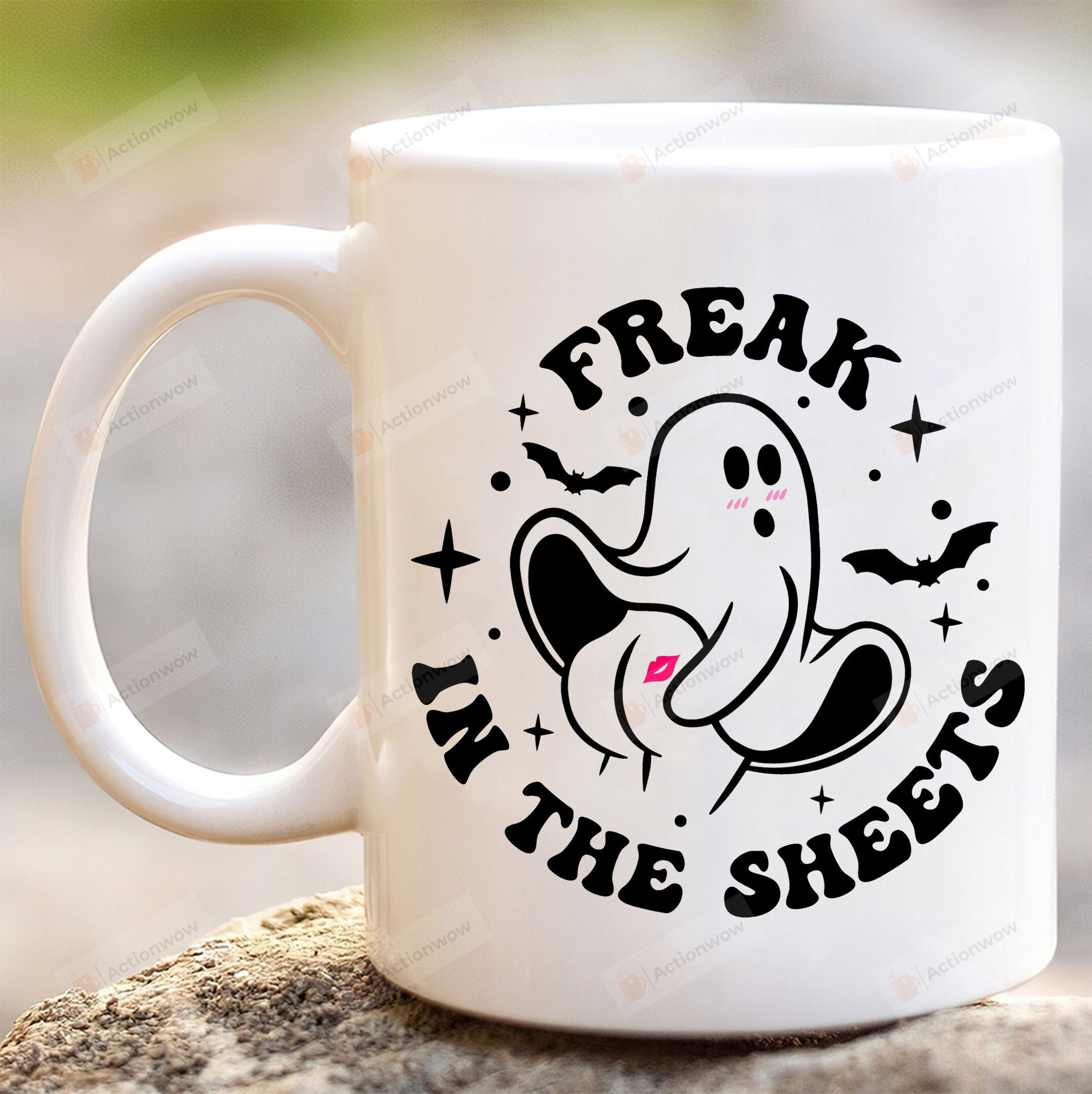 Freak In The Sheets Coffee Mug, Funny Ghost Halloween Mug, Fall Ghost Mug, Cute Ghost Mug