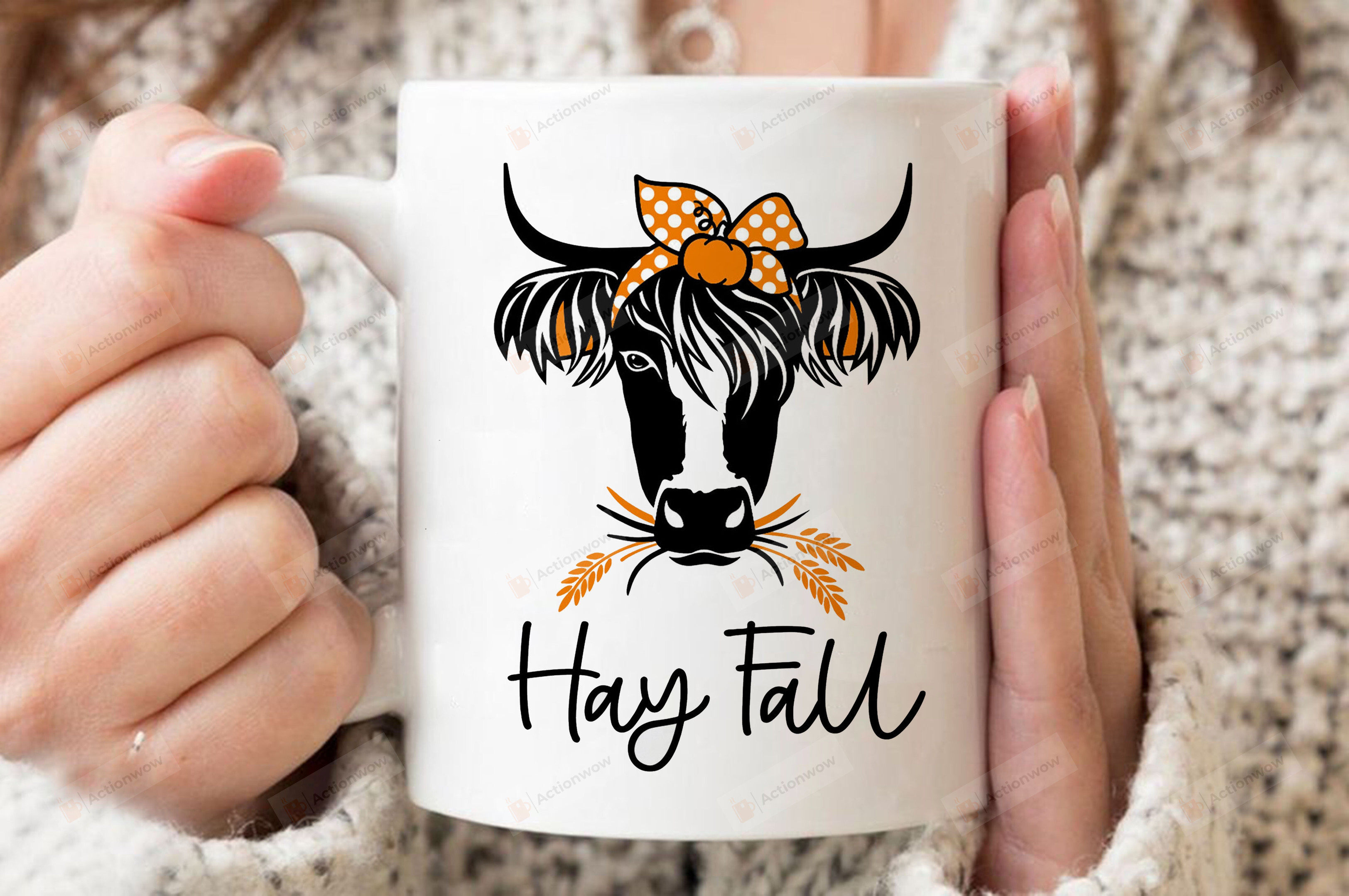Hay Fall Mug, Funny Fall Cow Mug, Hay Fall Cow Mug, Funny Fall Mug Gifts, Highland Cow Mug