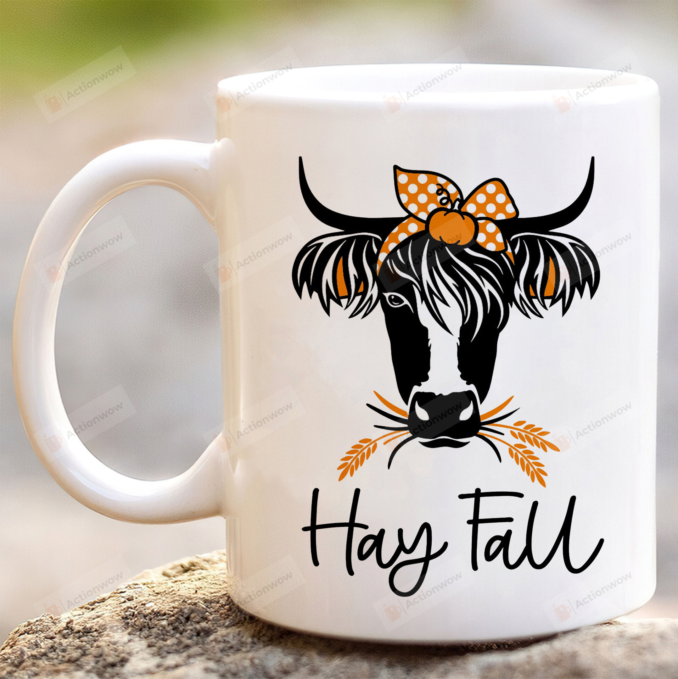 Hay Fall Mug, Funny Fall Cow Mug, Hay Fall Cow Mug, Funny Fall Mug Gifts, Highland Cow Mug
