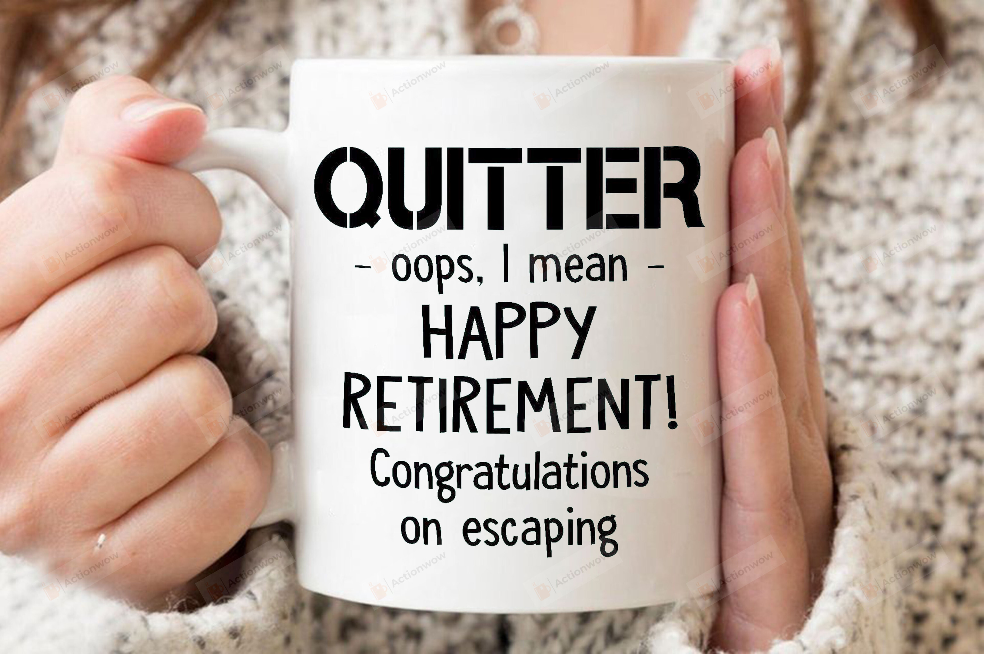 Fucking Quitter Happy Retirement Coffee Mug, Funny Retirement Mug Gifts, Happy Retirement Gifts For Co-Worker Friends