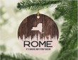 Christmas Tree Rome New York It's Where Our Story Began Ornament, Merry Christmas Gift Ornament