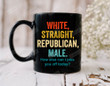 White, Straight, Republican Male Mug, Sarcastic Fjb Let's Go Brandon, Patriotic Idea, Trump Supporters Funny Veteran Mug