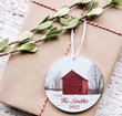 Personalized Red Barn Christmas Ornament, Gift For Farm Lovers Ornament, Christmas Gift Ornament