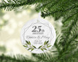 Personalized 25th Wedding Anniversary Ornament, Silver Anniversary Gift Ornament, Christmas Gift Ornament