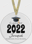Personalized Class Of 2022 Ornament, The World Awaits Ornament, Graduation Gift Ornament