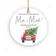 First Christmas Married Ornament, Mr And Mrs Christmas Ornament, Our First Christmas Married As Mr And Mrs Ornament