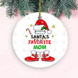 Personalized Santa's Favorite Mom Ornament, Decoration Gifts For Mom From Son And Daughter, Gifts From Husband To Wife On Christmas